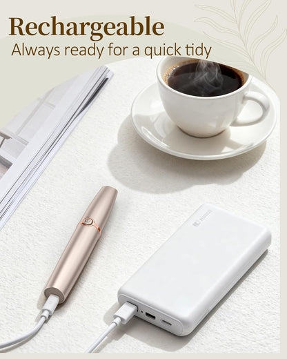Eyebrow Trimmer for Women, Eyebrow Razor: Rechargeable Eyebrow Hair Remover with 2 Replacement Heads & LED Light, Electric Painless Eye Brow Shaver Facial Hair Removal Device for Eyebrows/Lips/Face